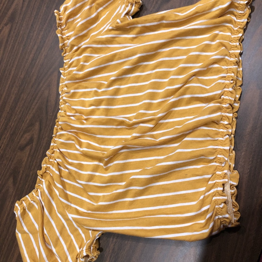 american eagle off the shoulder striped  top